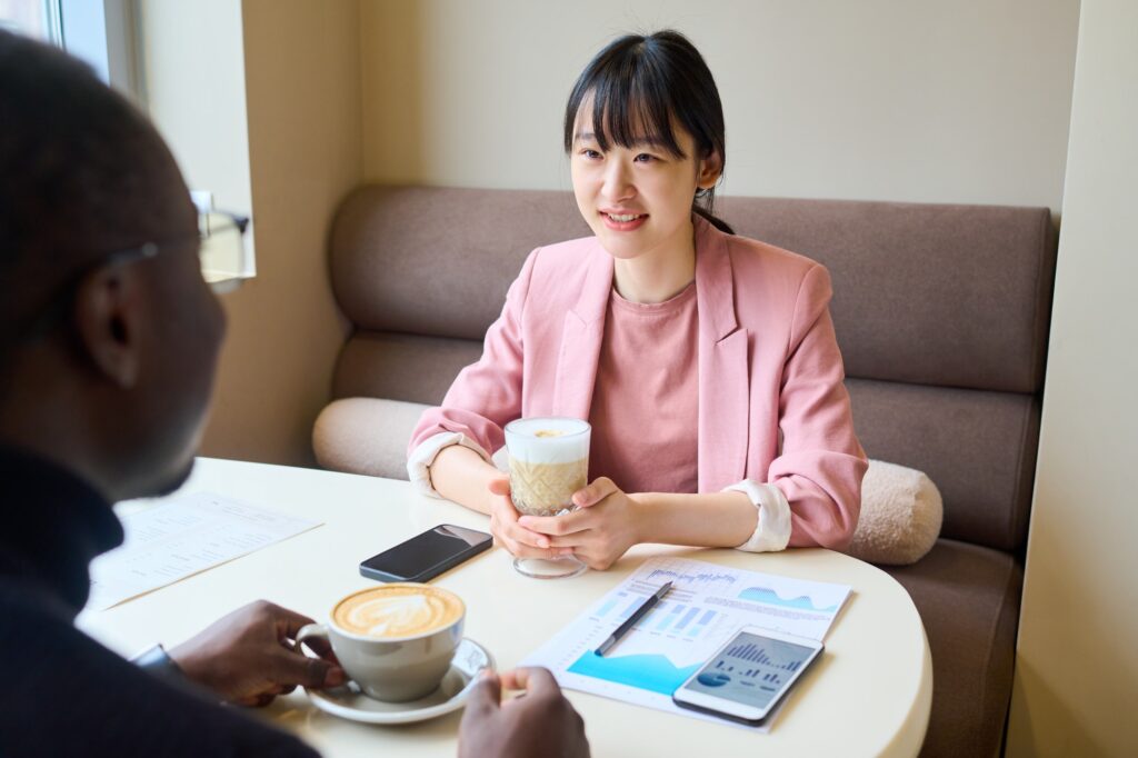 Woman having consultation with financial expert